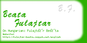 beata fulajtar business card